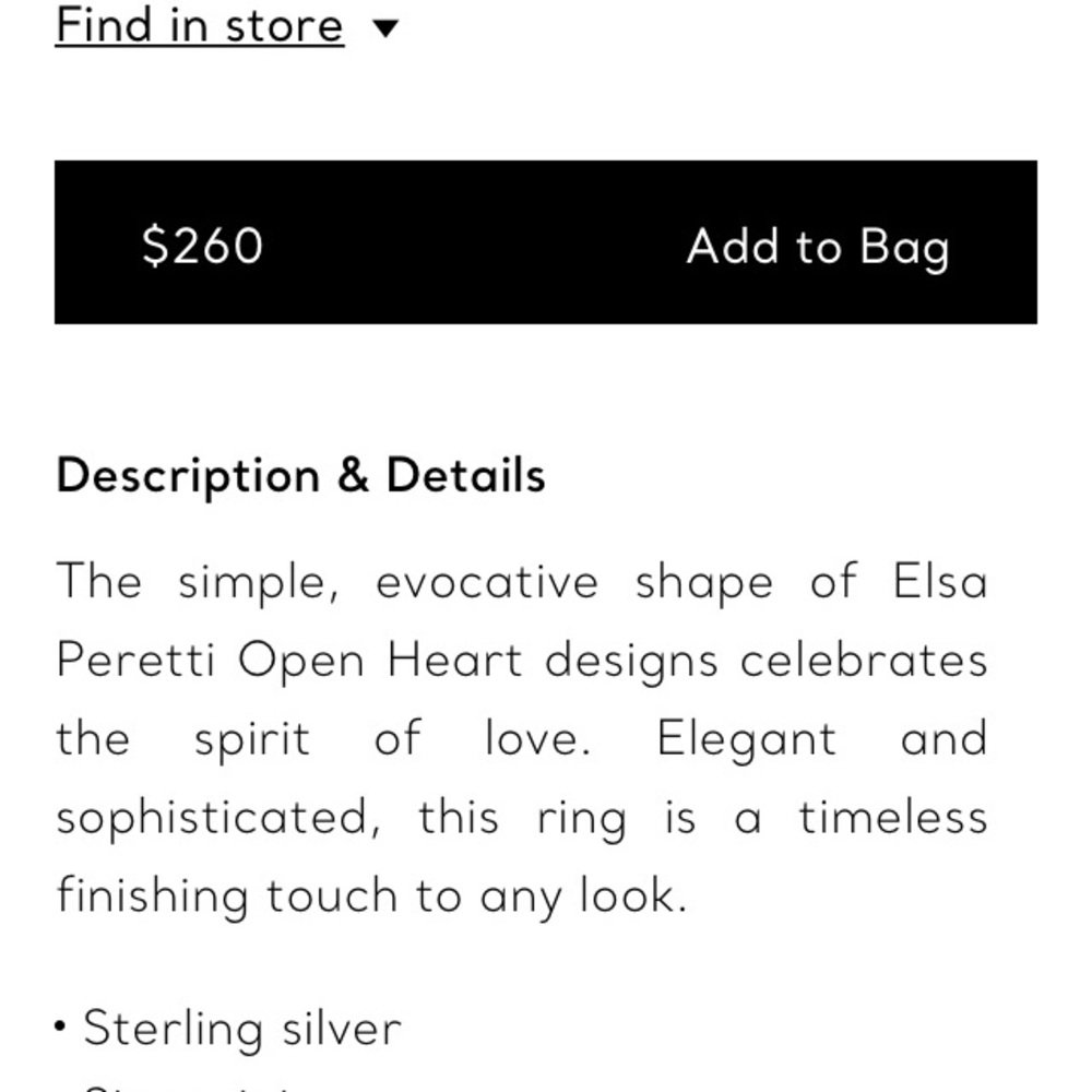 SOLD✔️3/4: Tiffany&Co Elsa Peretti Open Heart Ring - Picture 14 of 14
